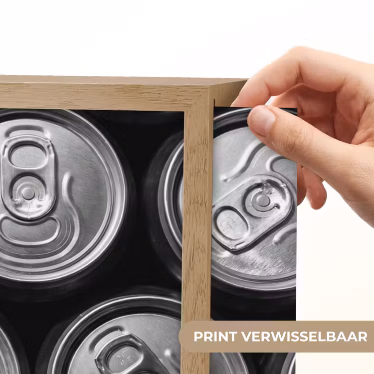 Blikjes - Aluminium - Patroon - Industrieel - Zilver Light Box met batterij (Wandlamp) middel -USP_websiteprintNL
