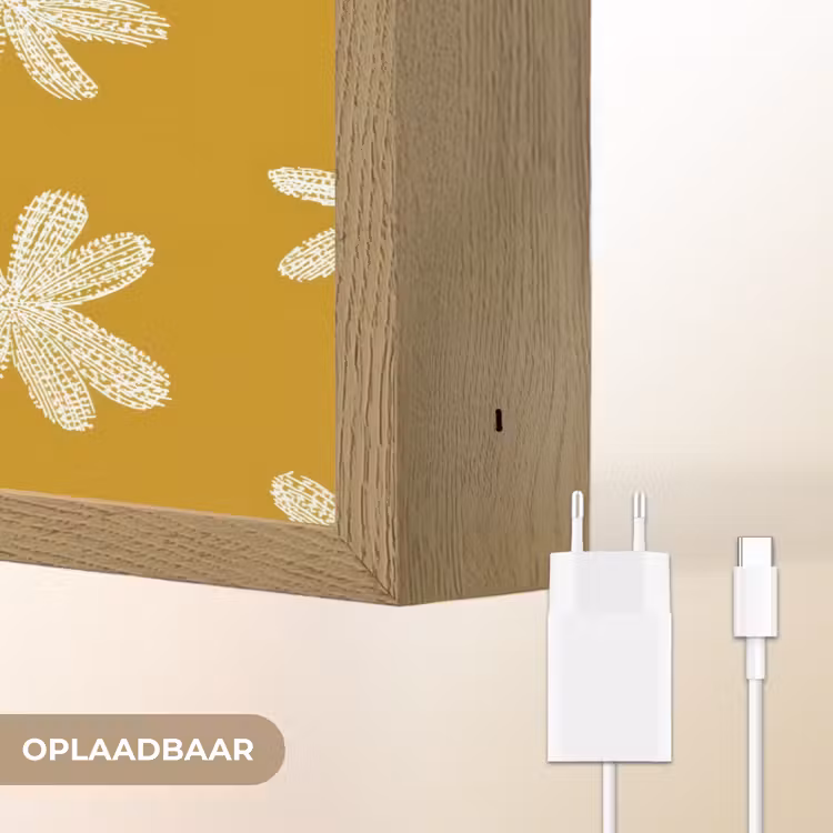 Bloem - Speels - Okergeel Light Box met batterij (Wandlamp) middel 907 -USP_websiteoplaadbaarNL