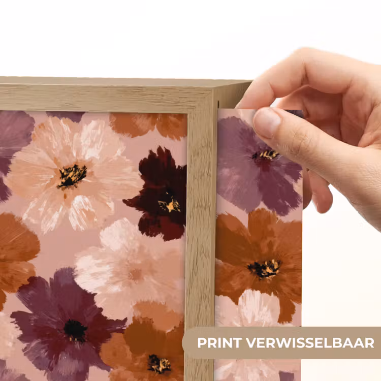 Bloemen - Abstract - Aardetinten Light Box met batterij (Wandlamp) middel 907 -USP_websiteprintNL