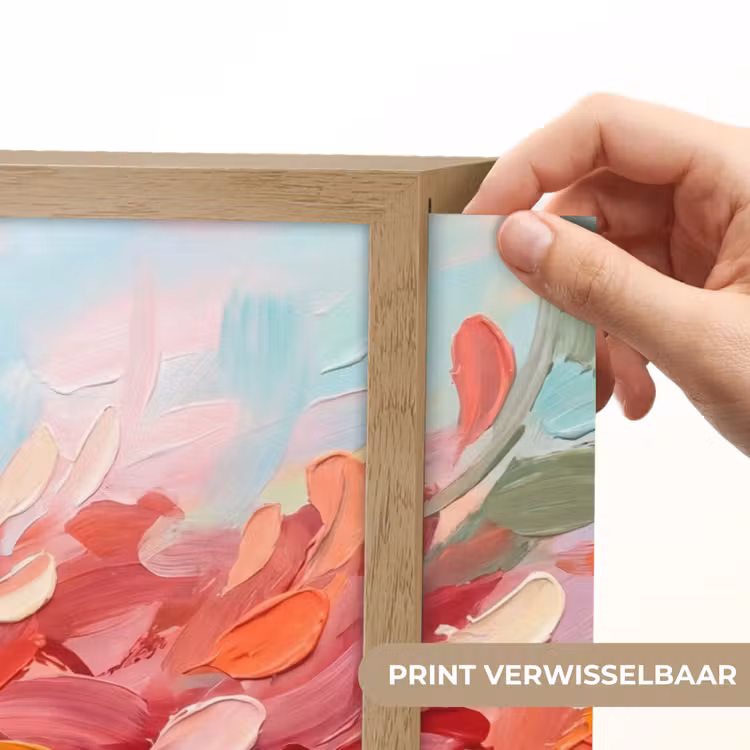 Bloemen - Abstract - Kunst - Modern Light Box met batterij (Wandlamp) middel -USP_websiteprintNL