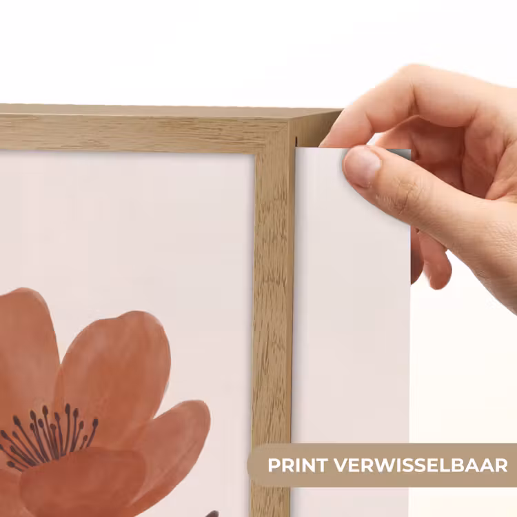 Bloemen - Abstract - Modern - Bruin - Decoratief Light Box met batterij (Wandlamp) middel -USP_websiteprintNL