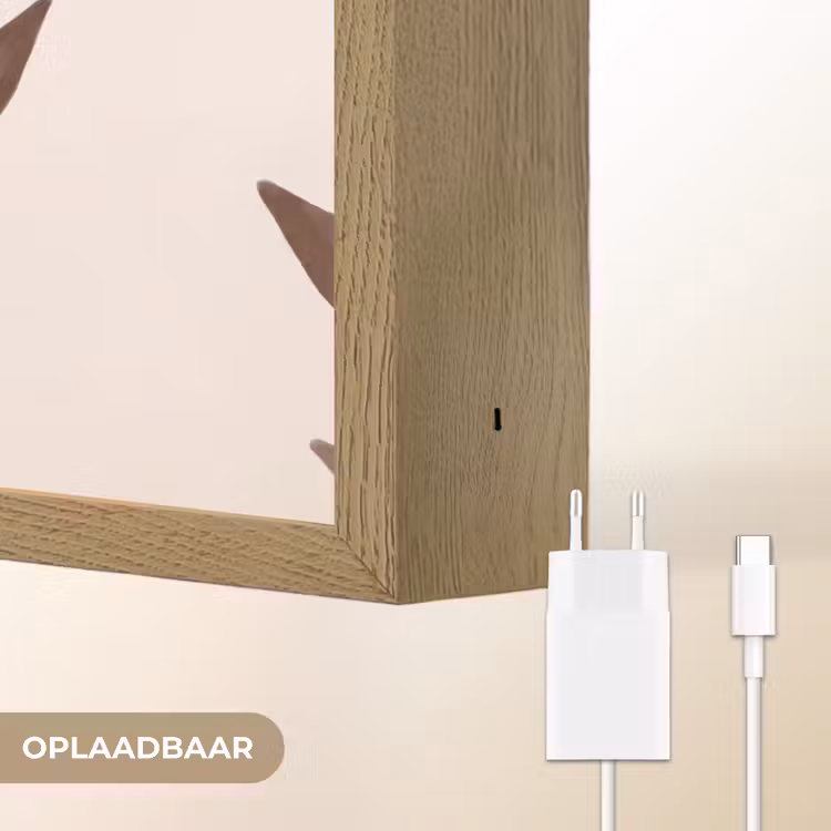 Bloemen - Abstract - Modern - Bruin - Decoratief Light Box met batterij (Wandlamp) middel -USP_websiteoplaadbaarNL