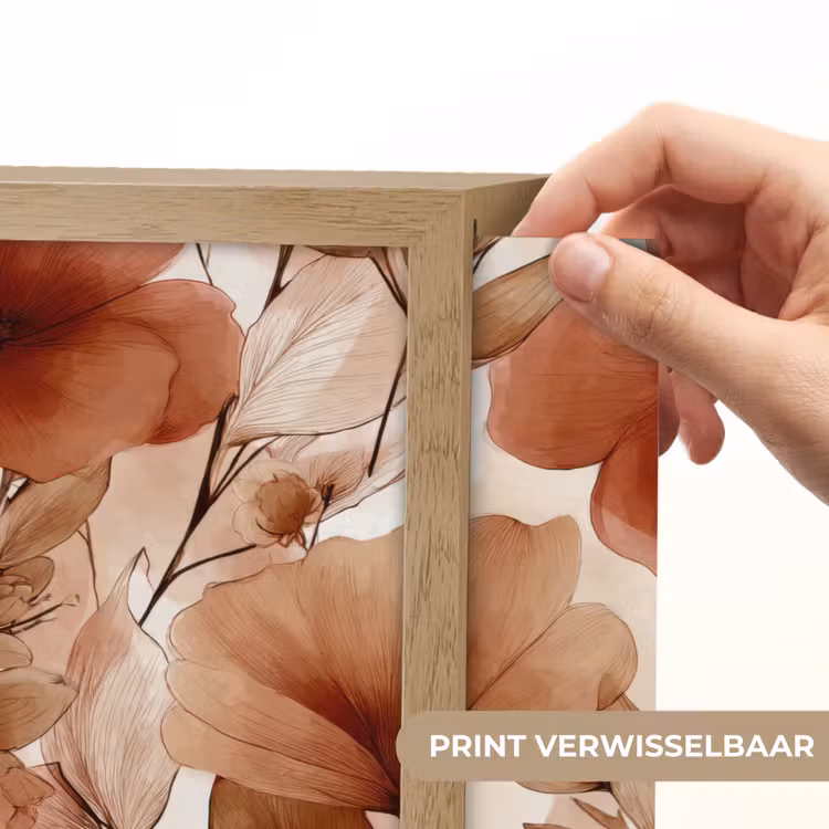 Bloemen - Aquarel - Botanisch - Terracotta Light Box met batterij (Wandlamp) middel 907 -USP_websiteprintNL