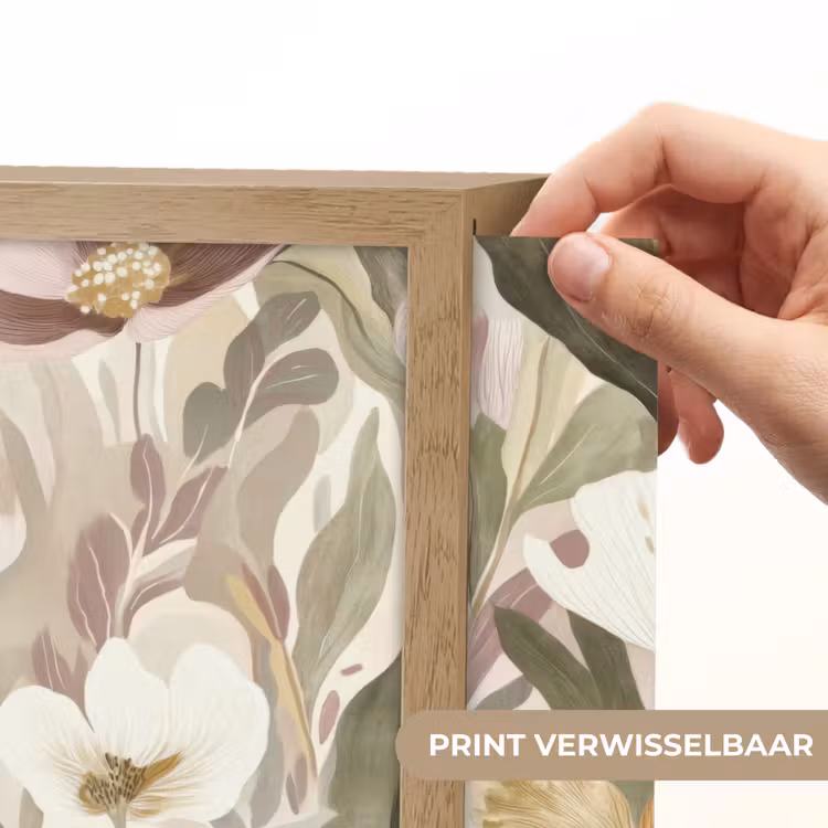 Bloemen - Aquarel - Kleurrijk Light Box met batterij (Wandlamp) middel 907 -USP_websiteprintNL