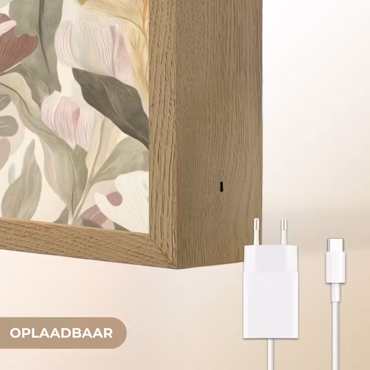 Bloemen - Aquarel - Kleurrijk Light Box met batterij (Wandlamp) middel 907 -USP_websiteoplaadbaarNL
