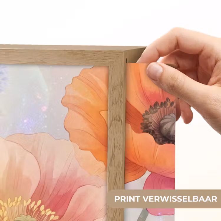 Bloemen - Aquarel - Natuur - Modern - Kleurrijk Light Box met batterij (Wandlamp) middel -USP_websiteprintNL