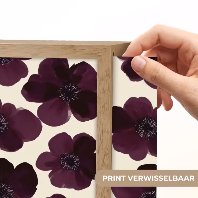 Bloemen - Aquarel - Paars Light Box met batterij (Wandlamp) middel 907 -USP_websiteprintNL