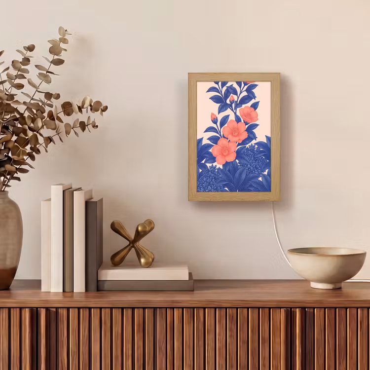 Lightbox - Wandlamp - Bloemen - Bladeren - Botanisch - Bloemen - Bladeren - Botanisch Light Box met kabel (Wandlamp) klein