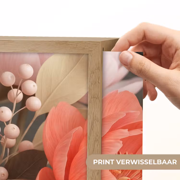 Bloemen - Bloesem - Zacht - Koraal - Decoratie Light Box met batterij (Wandlamp) middel -USP_websiteprintNL