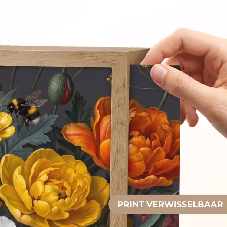 Bloemen - Boeket - Klassiek - Kleurrijk - Natuur Light Box met batterij (Wandlamp) middel -USP_websiteprintNL