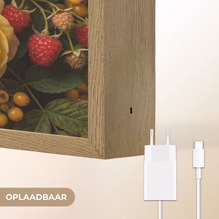 Bloemen - Boeket - Natuur - Klassiek - Geel Light Box met batterij (Wandlamp) middel -USP_websiteoplaadbaarNL
