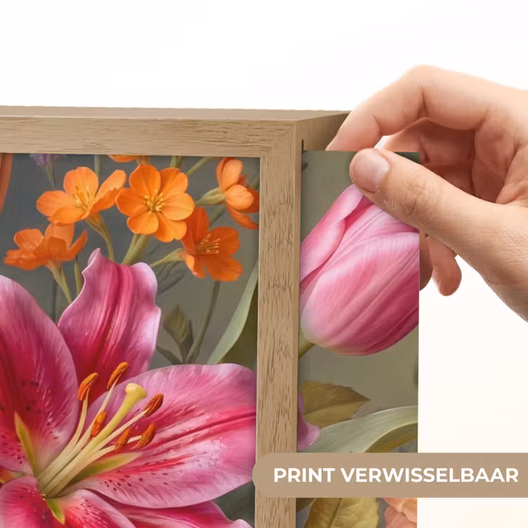 Bloemen - Boeket - Natuur - Kleurrijk - Modern Light Box met batterij (Wandlamp) middel -USP_websiteprintNL