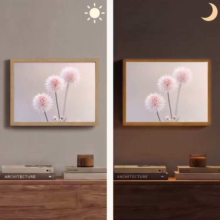 Bloemen - Bollen - Roze Light Box met batterij (Wandlamp) middel -sfeer3
