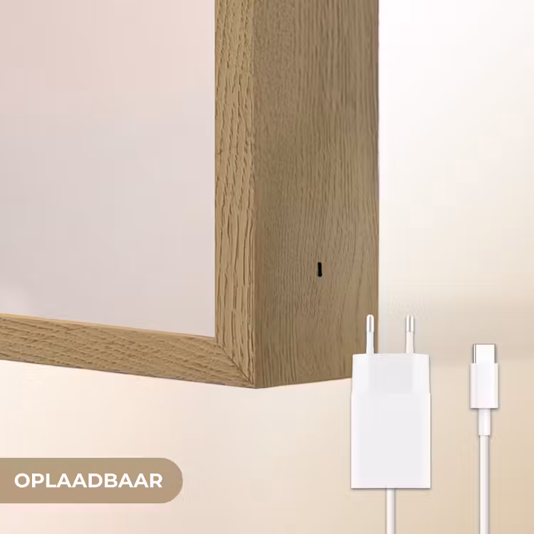 Bloemen - Bollen - Roze Light Box met batterij (Wandlamp) middel -USP_websiteoplaadbaarNL