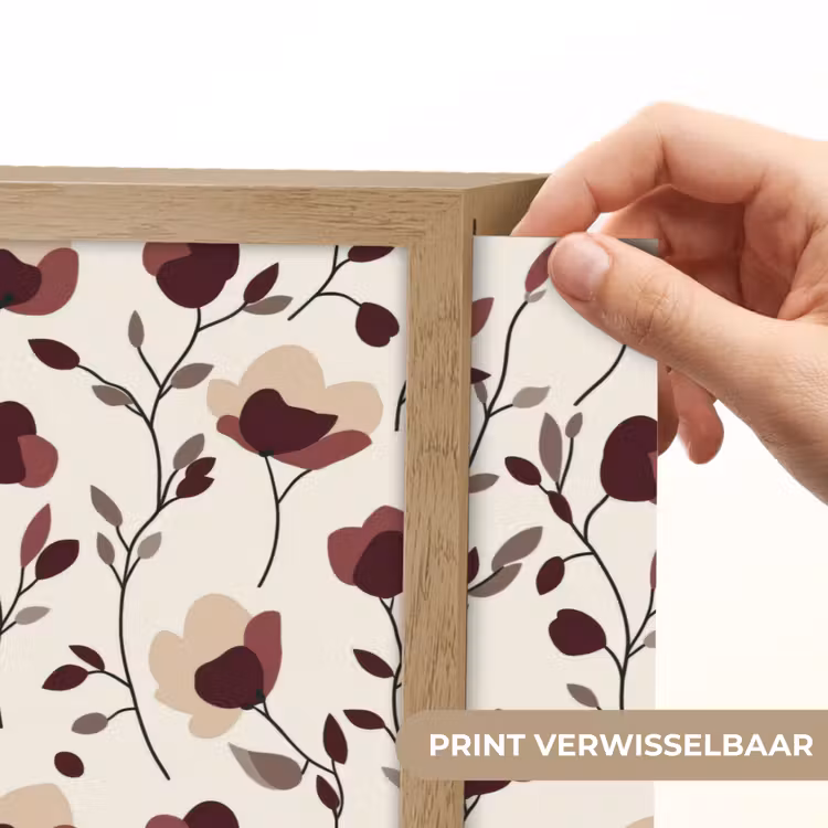 Bloemen - Botanisch - Bordeaux Light Box met batterij (Wandlamp) middel 907 -USP_websiteprintNL