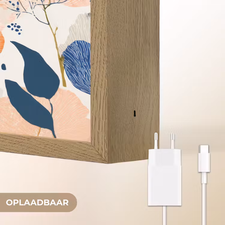 Bloemen - Botanisch - Kleurrijk Light Box met batterij (Wandlamp) middel 907 -USP_websiteoplaadbaarNL