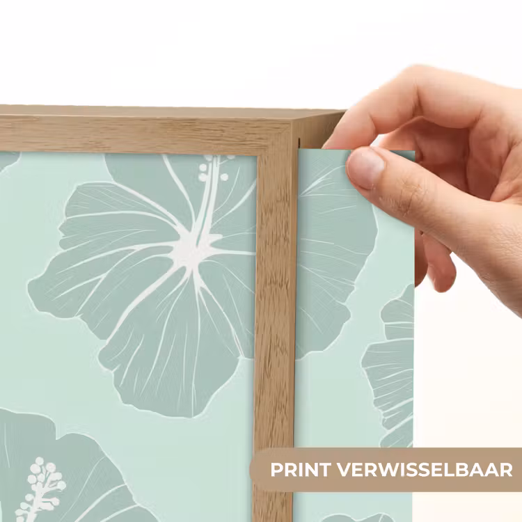 Bloemen - Hibiscus - Mint Light Box met batterij (Wandlamp) middel 907 -USP_websiteprintNL