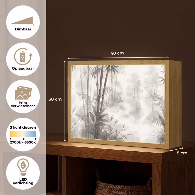 Bloemen - Knop - Tuin - Illustratie - Wit Light Box met batterij (Wandlamp) middel -USP_websiteoverzichtNL