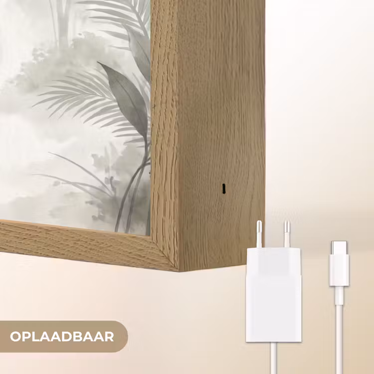 Bloemen - Knop - Tuin - Illustratie - Wit Light Box met batterij (Wandlamp) middel -USP_websiteoplaadbaarNL