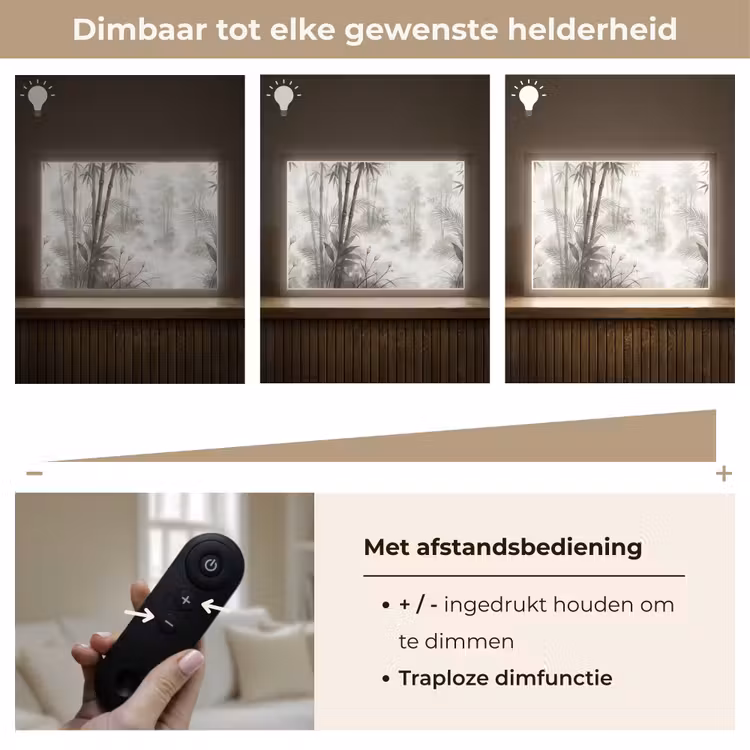 Bloemen - Knop - Tuin - Illustratie - Wit Light Box met batterij (Wandlamp) middel -USP_dimbaarNL