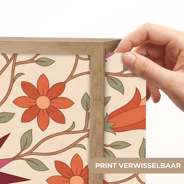 Bloemen - Mandala - Decoratief - Rood Light Box met batterij (Wandlamp) middel -USP_websiteprintNL