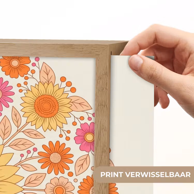 Bloemen - Mandala - Patroon - Kleurrijk Light Box met batterij (Wandlamp) middel -USP_websiteprintNL