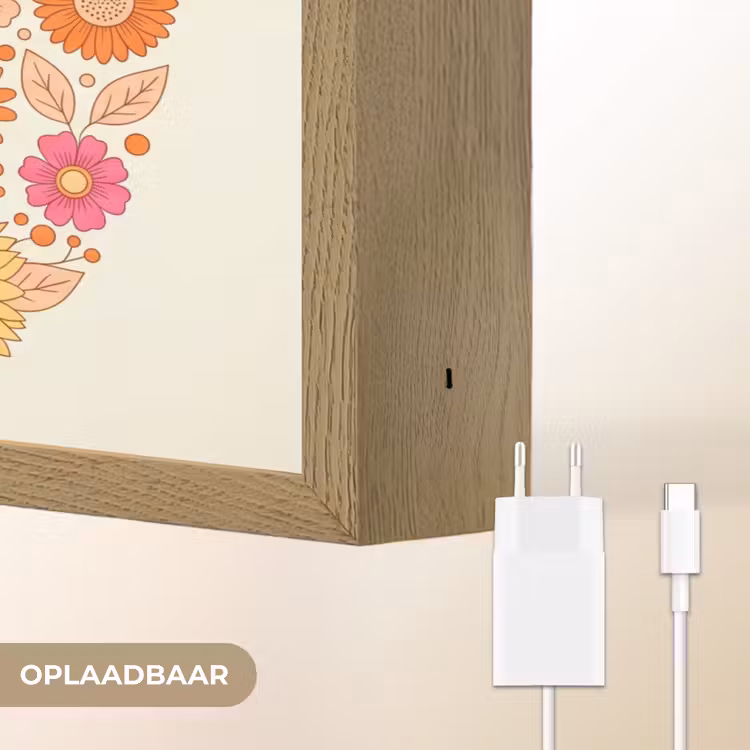 Bloemen - Mandala - Patroon - Kleurrijk Light Box met batterij (Wandlamp) middel -USP_websiteoplaadbaarNL