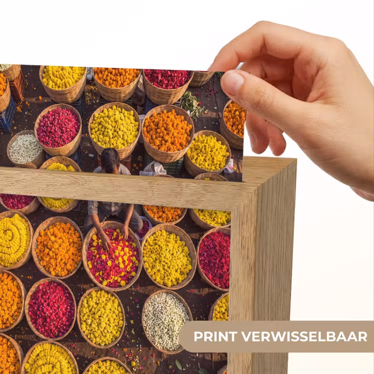 Lightbox - Wandlamp - Bloemen - Markt - Kleurrijk - Bloemen - Markt - Kleurrijk Light Box met kabel (Wandlamp) klein