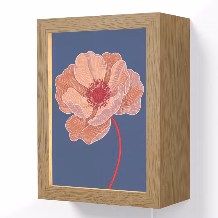 Lightbox - Wandlamp - Bloemen - Modern - Abstract - Bloemen - Modern - Abstract Light Box met kabel (Wandlamp) klein