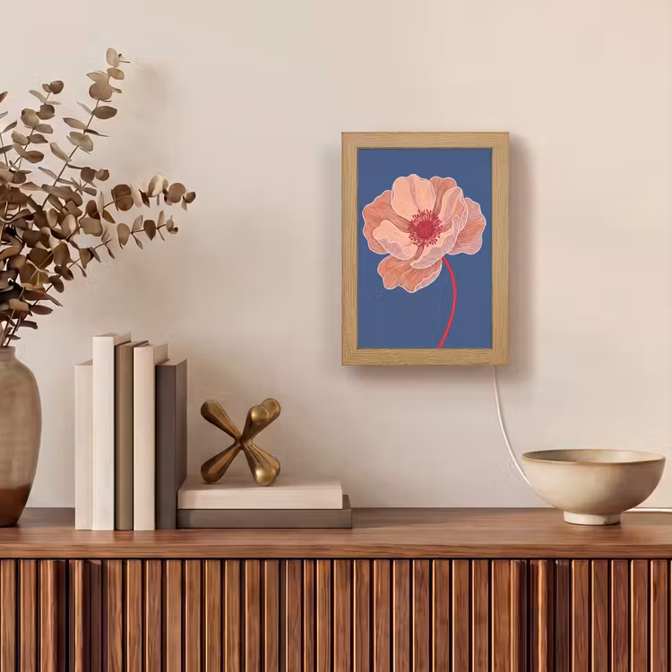 Lightbox - Wandlamp - Bloemen - Modern - Abstract - Bloemen - Modern - Abstract Light Box met kabel (Wandlamp) klein