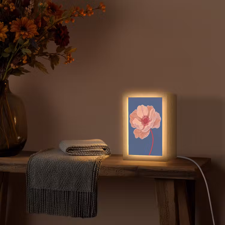 Lightbox - Wandlamp - Bloemen - Modern - Abstract - Bloemen - Modern - Abstract Light Box met kabel (Wandlamp) klein