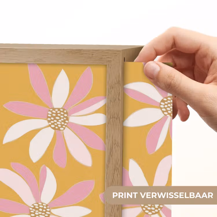 Bloemen - Modern - Geel Light Box met batterij (Wandlamp) middel 907 -USP_websiteprintNL