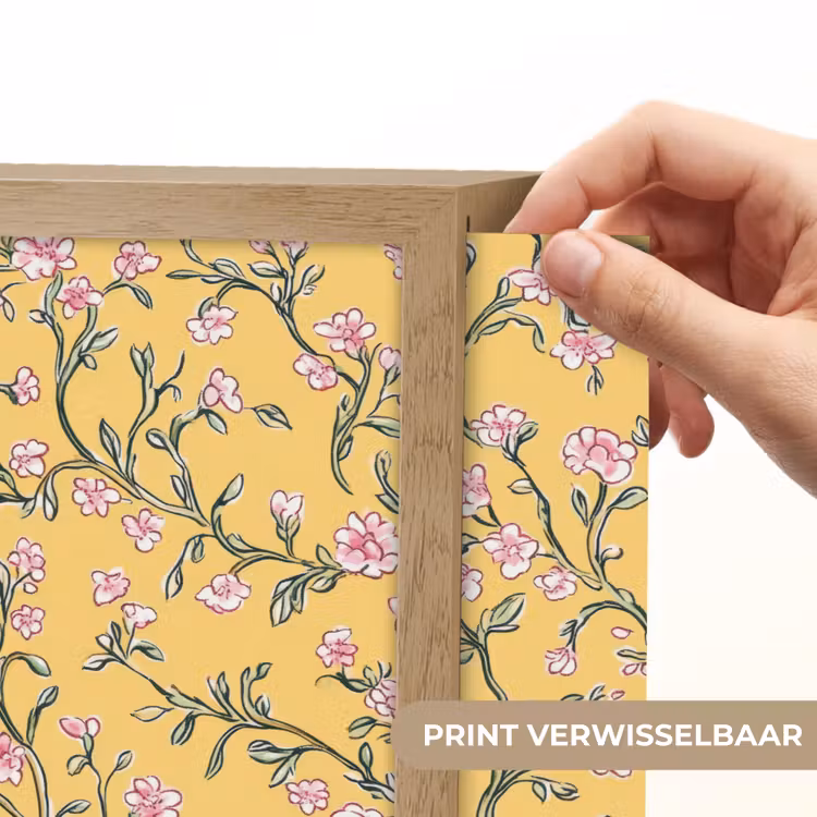 Bloemen - Motief - Geel Light Box met batterij (Wandlamp) middel 907 -USP_websiteprintNL