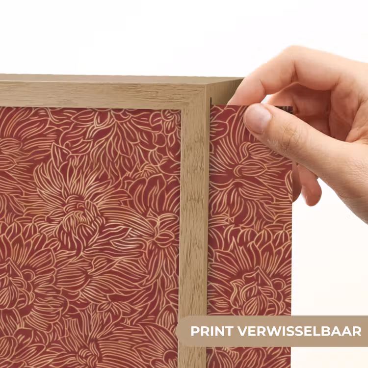 Bloemen - Motief - Rood Light Box met batterij (Wandlamp) middel 907 -USP_websiteprintNL