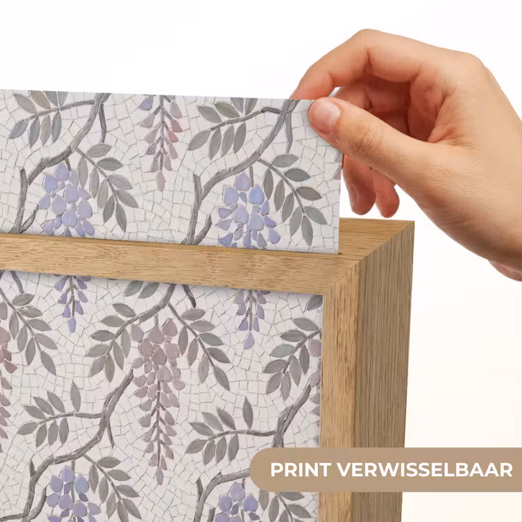 Bloemen - Mozaïek - Natuur - Patroon - Paars Light Box met kabel (Wandlamp) klein -USP_websiteprintNL