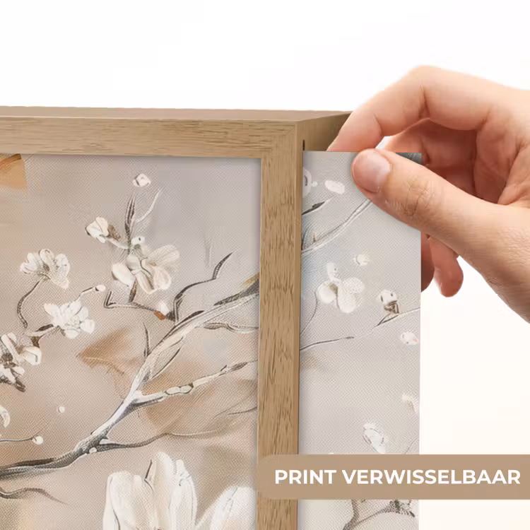 Bloemen - Natuur - Wit - Bloesem - Abstract Light Box met batterij (Wandlamp) middel -USP_websiteprintNL
