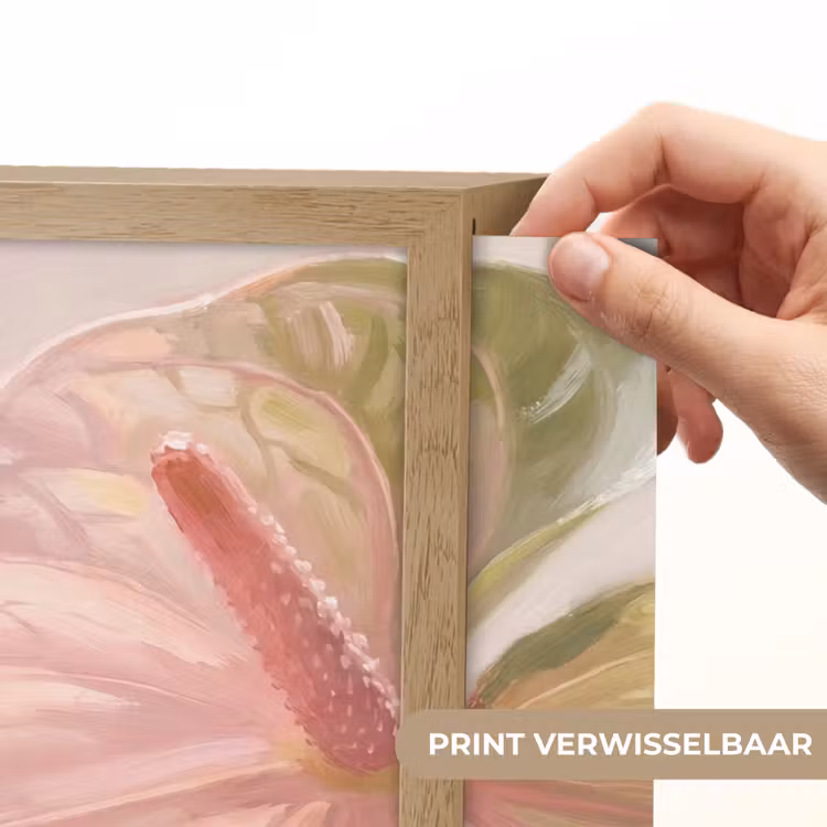Bloemen - Pastel - Abstract - Natuur - Groen Light Box met batterij (Wandlamp) middel -USP_websiteprintNL