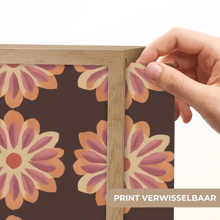 Bloemen - Patroon - Bruin Light Box met batterij (Wandlamp) middel 907 -USP_websiteprintNL