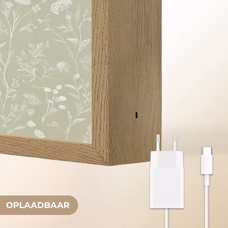 Bloemen - Patroon - Groen Light Box met batterij (Wandlamp) middel 907 -USP_websiteoplaadbaarNL