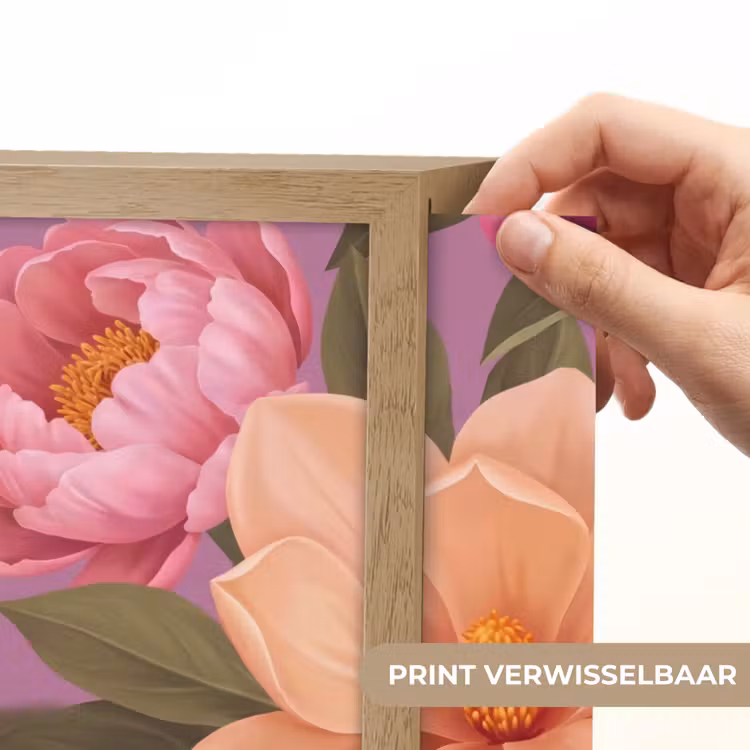 Bloemen - Patroon - Illustratie - Roze Light Box met batterij (Wandlamp) middel -USP_websiteprintNL