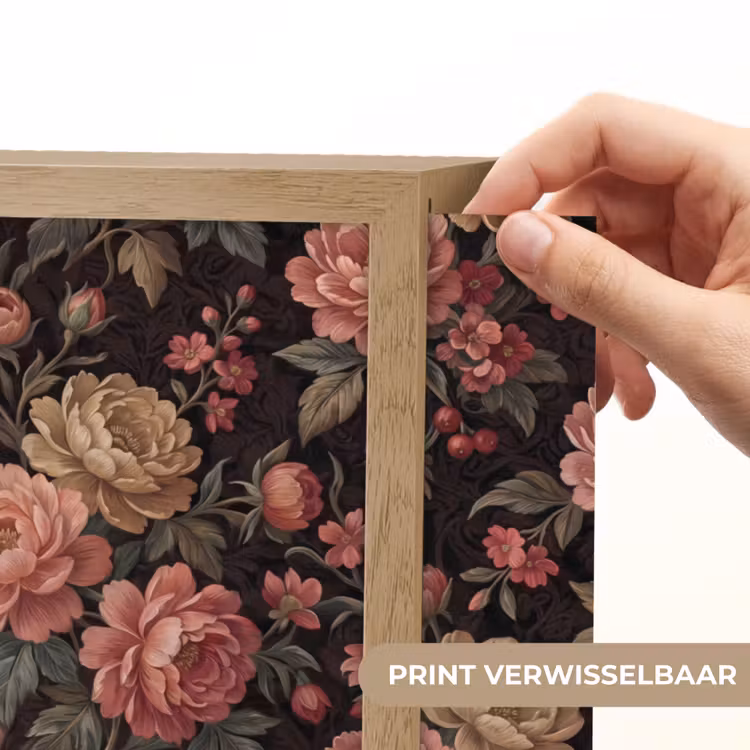 Bloemen - Patroon - Natuur - Vintage - Roze Light Box met batterij (Wandlamp) middel -USP_websiteprintNL
