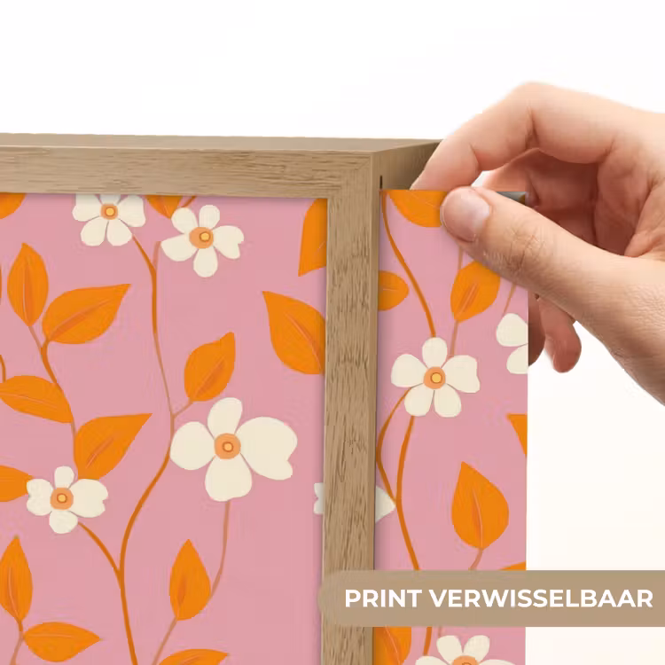 Bloemen - Patroon - Oranje Light Box met batterij (Wandlamp) middel 907 -USP_websiteprintNL