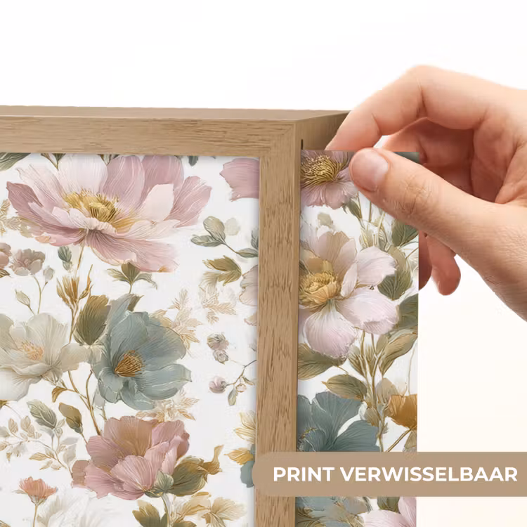 Bloemen - Patroon - Pastel Light Box met batterij (Wandlamp) middel 907 -USP_websiteprintNL