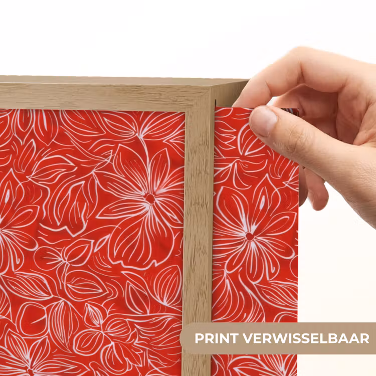 Bloemen - Patroon - Rood Light Box met batterij (Wandlamp) middel 907 -USP_websiteprintNL