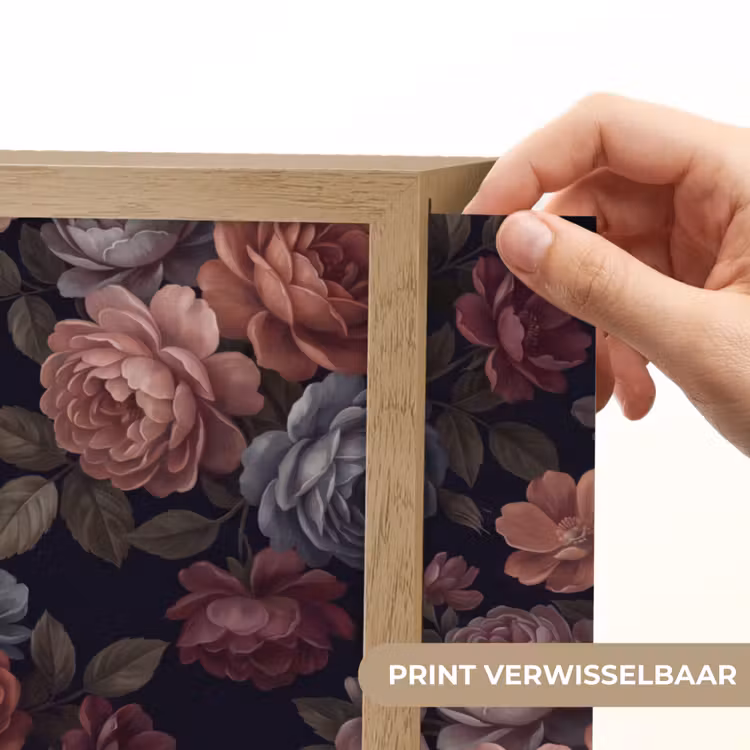 Bloemen - Patroon - Vintage - Donker - Roze Light Box met batterij (Wandlamp) middel -USP_websiteprintNL