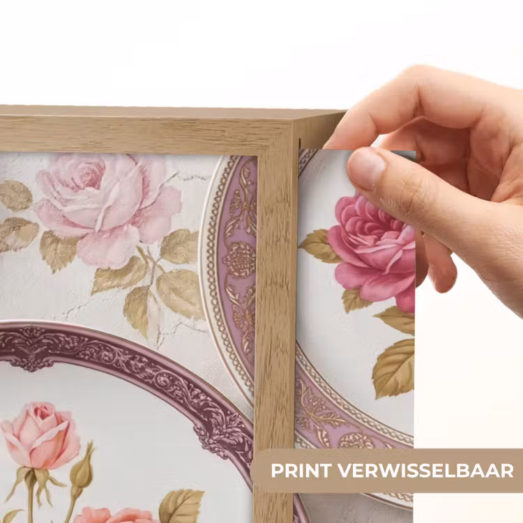 Bloemen - Patroon - Vintage - Roze - Decoratie Light Box met batterij (Wandlamp) middel -USP_websiteprintNL