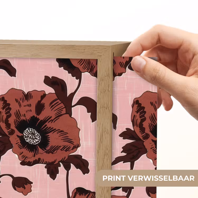 Bloemen - Retro - Rood Light Box met batterij (Wandlamp) middel 907 -USP_websiteprintNL