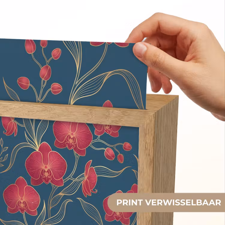 Lightbox - Wandlamp - Bloemen - Rood - Goud - Bloemen - Rood - Goud Light Box met kabel (Wandlamp) klein