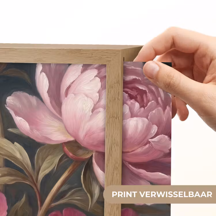 Bloemen - Roze - Klassiek - Natuur Light Box met batterij (Wandlamp) middel -USP_websiteprintNL