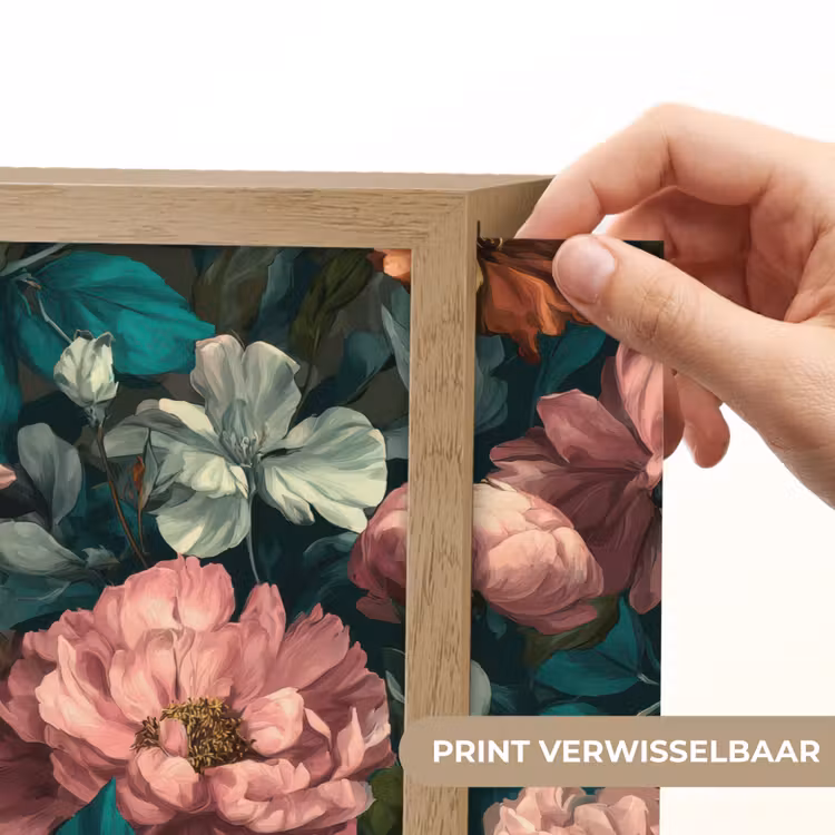 Bloemen - Schilderachtig - Patroon - Roze Light Box met batterij (Wandlamp) middel 907 -USP_websiteprintNL